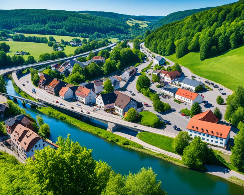 Lage und Verkehrsanbindung Halsbach